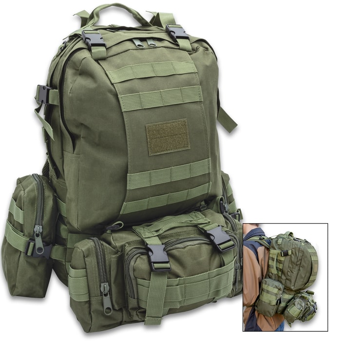 Full image of the OD green Gear Assault Pack.